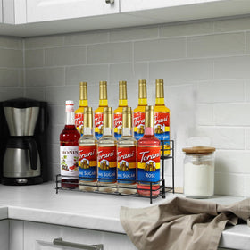 Rehuei syrup bottle display showing organized bottle lineup