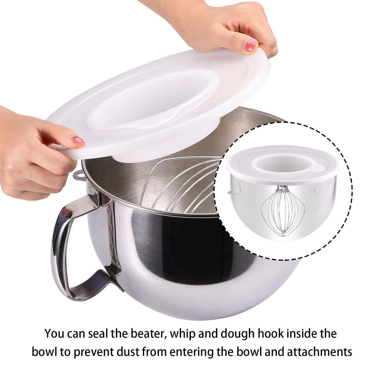 Reikame stand mixer accessory for mess-free prep.