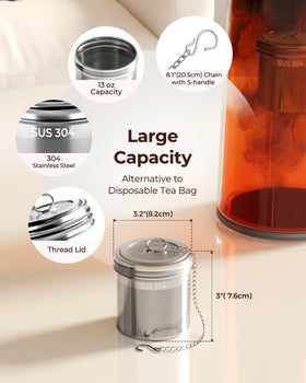 Reinmoson dishwasher-safe tea ball strainer for easy cleaning.