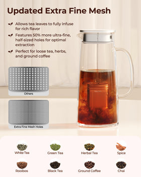 Reinmoson extra fine mesh tea ball for minimal sediment and clean flavor.