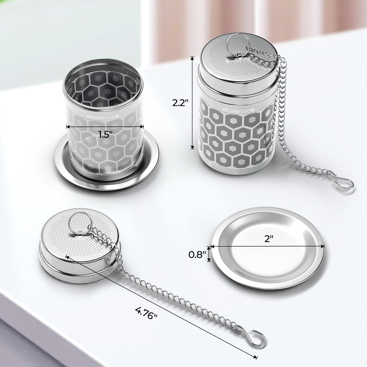 Reinmoson fine-mesh tea ball delivers minimal sediment and full flavor release.