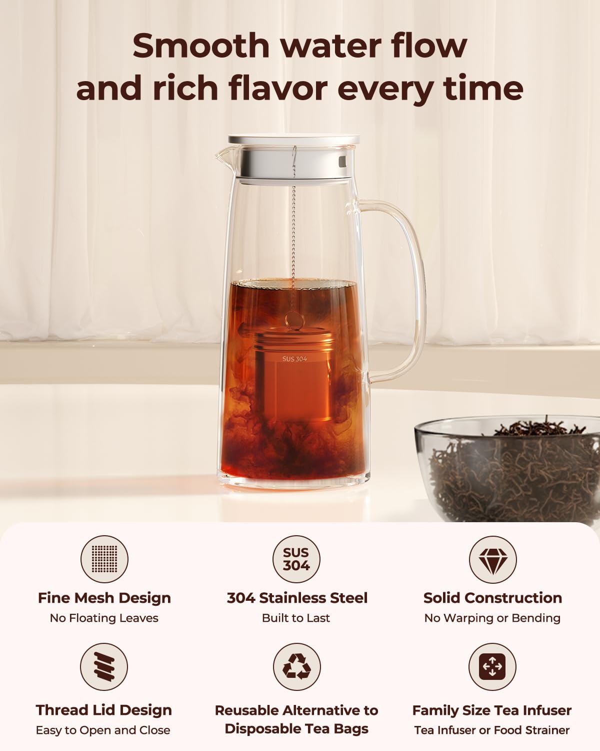 Reinmoson large tea ball infuser ideal for tea brewing and cooking batches.