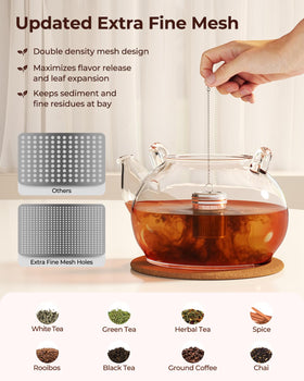 Reinmoson infuser hanging on a rim during steeping