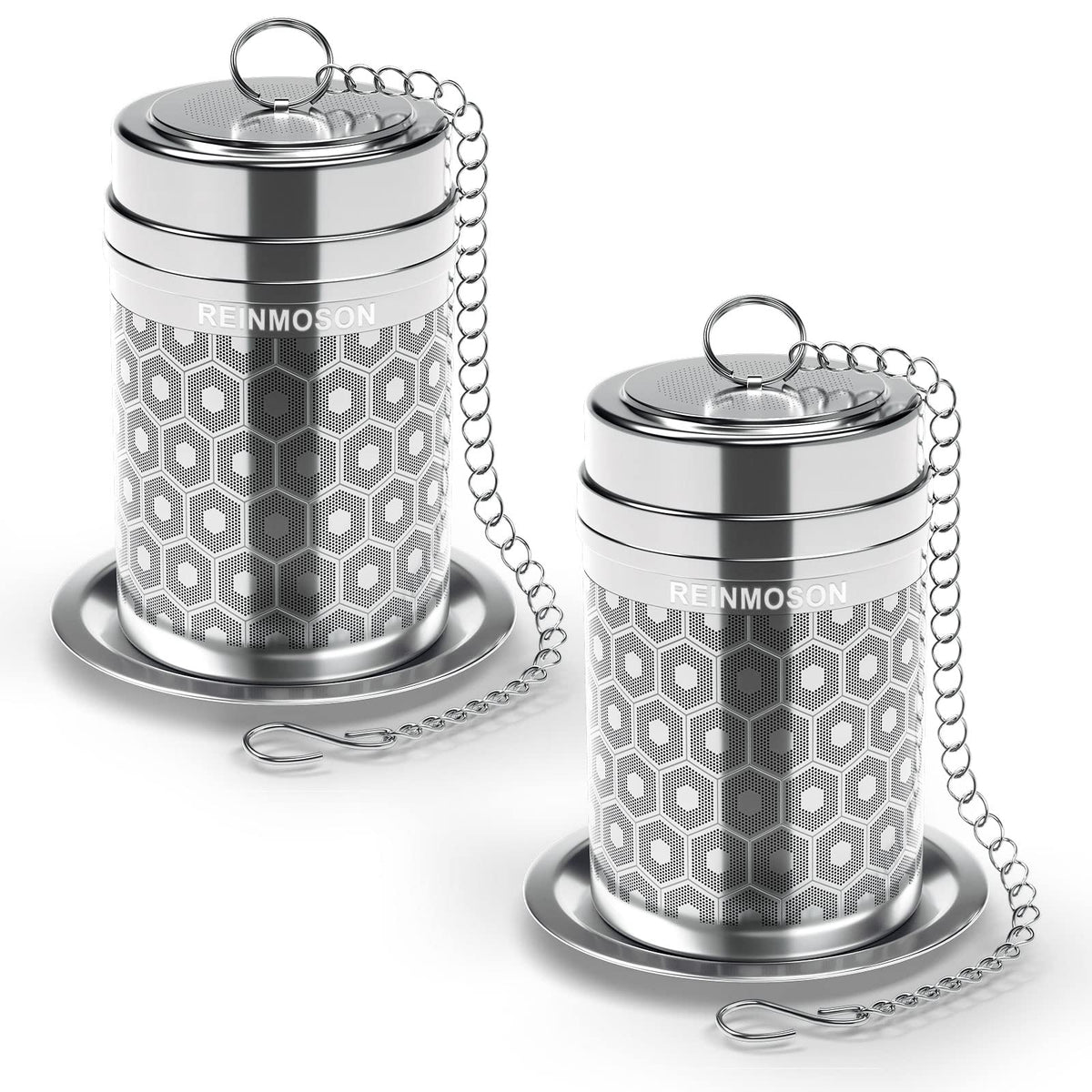 Reinmoson large tea infuser open chamber shows generous capacity for loose leaves