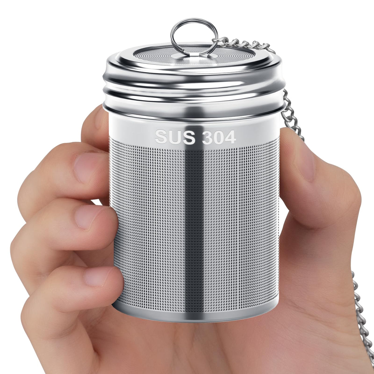 Reinmoson large tea infuser with threaded lid for secure brewing