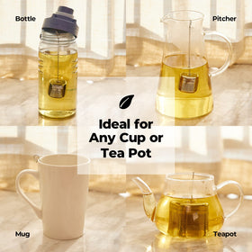 Retractable chain on Reinmoson tea infuser keeps counters tidy