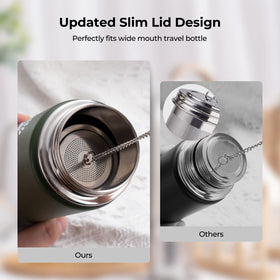 Reinmoson infuser in mug shows easy access and cleanup after brewing