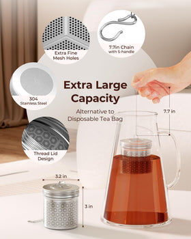 Reinmoson infuser with threaded lid secured for mess-free brewing.