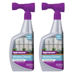 Rejuvenate Window Cleaner bottle pour shows easy application for fast dirt removal and shine