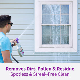 Rejuvenate Window Cleaner sprays away dirt and pollen from windows for a cleaner exterior