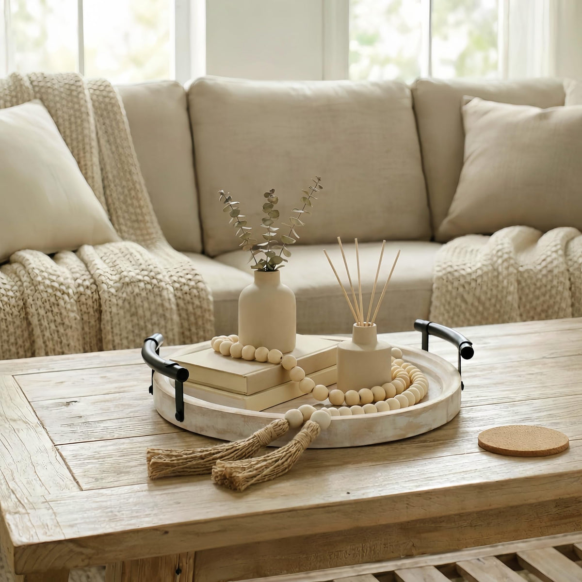 Relaxing Garden tray pairs with entryway consoles and kitchen islands.