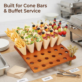Relaxing Garden 100 cones pack ready for grab-and-go buffet displays.