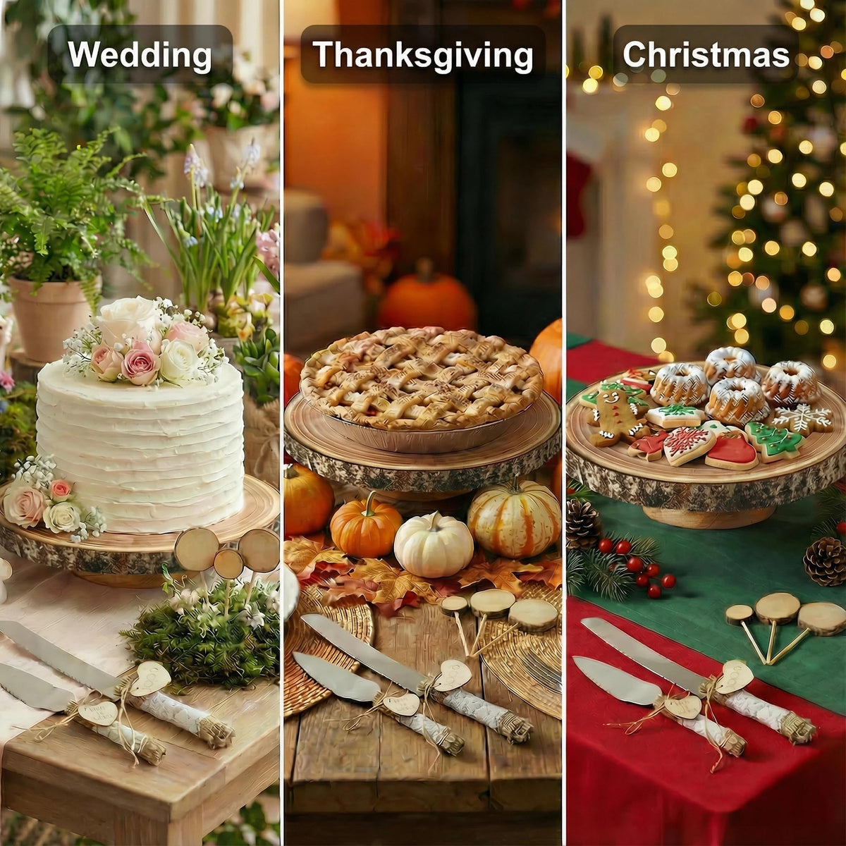 Relaxing Garden holiday dessert table ready for seasonal treats