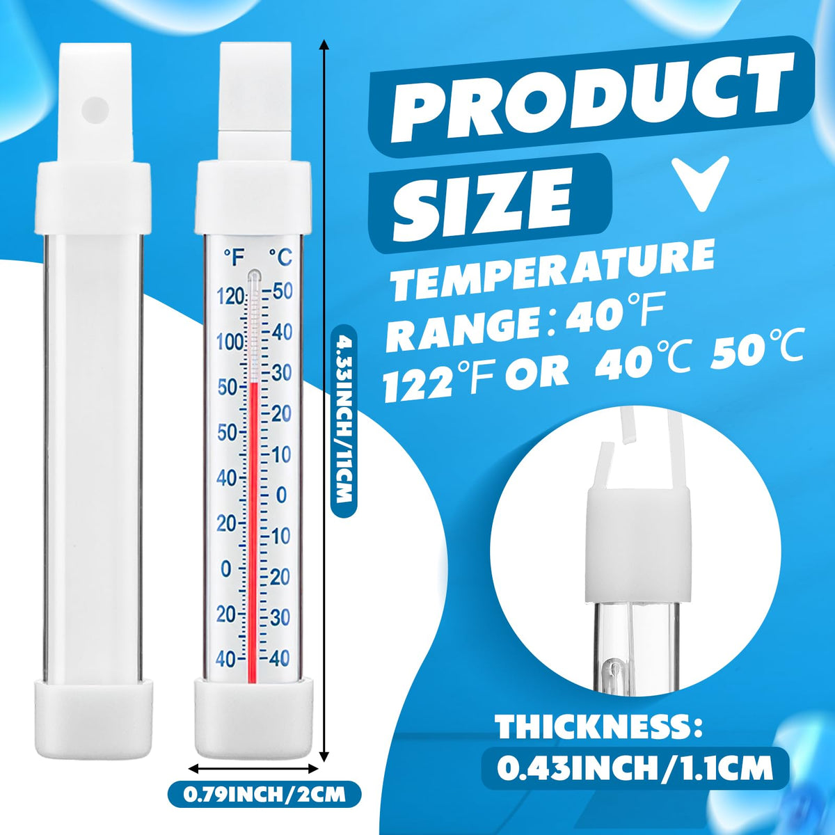 Relaxweex fridge-freezer thermometer hanging for easy inside monitoring.