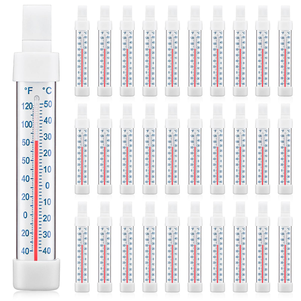 Relaxweex fridge thermometer analog long-strip for reliable temperature tracking.