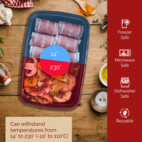 Reli 32oz microwave-safe container ideal for reheating leftovers.