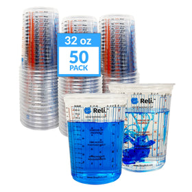 Reli. 32 oz mixing cup bulk pack for efficient paint and epoxy measurement.