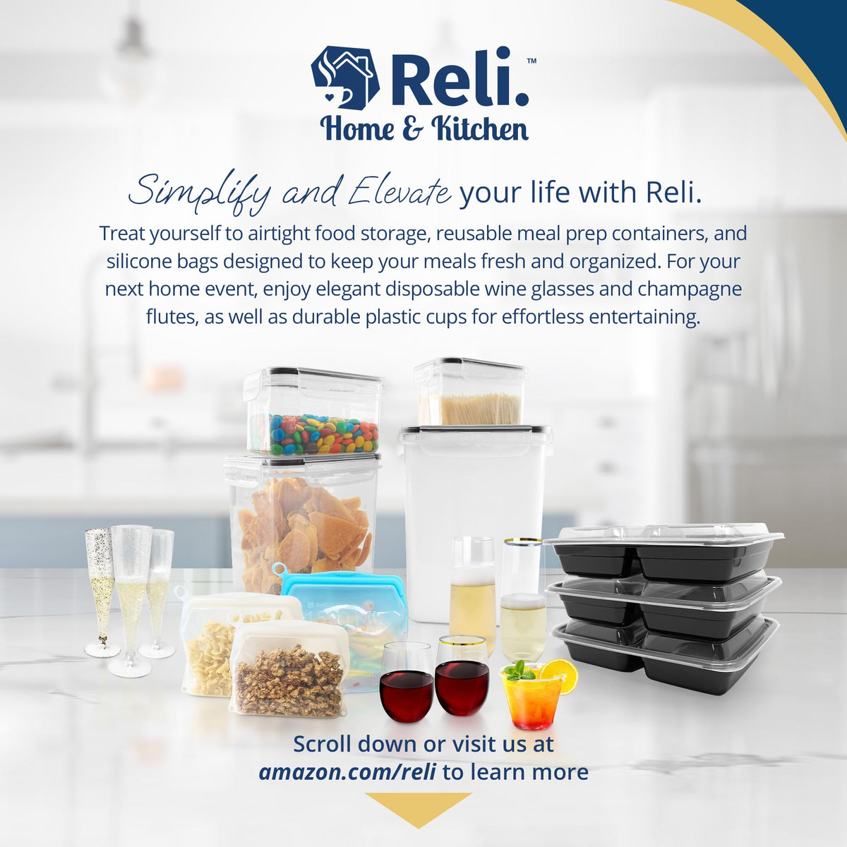 Reli dishwasher-safe containers for easy cleanup after cooking