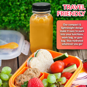 Reli 8 oz bottles designed for homemade juices, smoothies, and drinks.