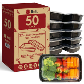 Reli meal prep 32oz container with 50-pack for organized weekly meals.