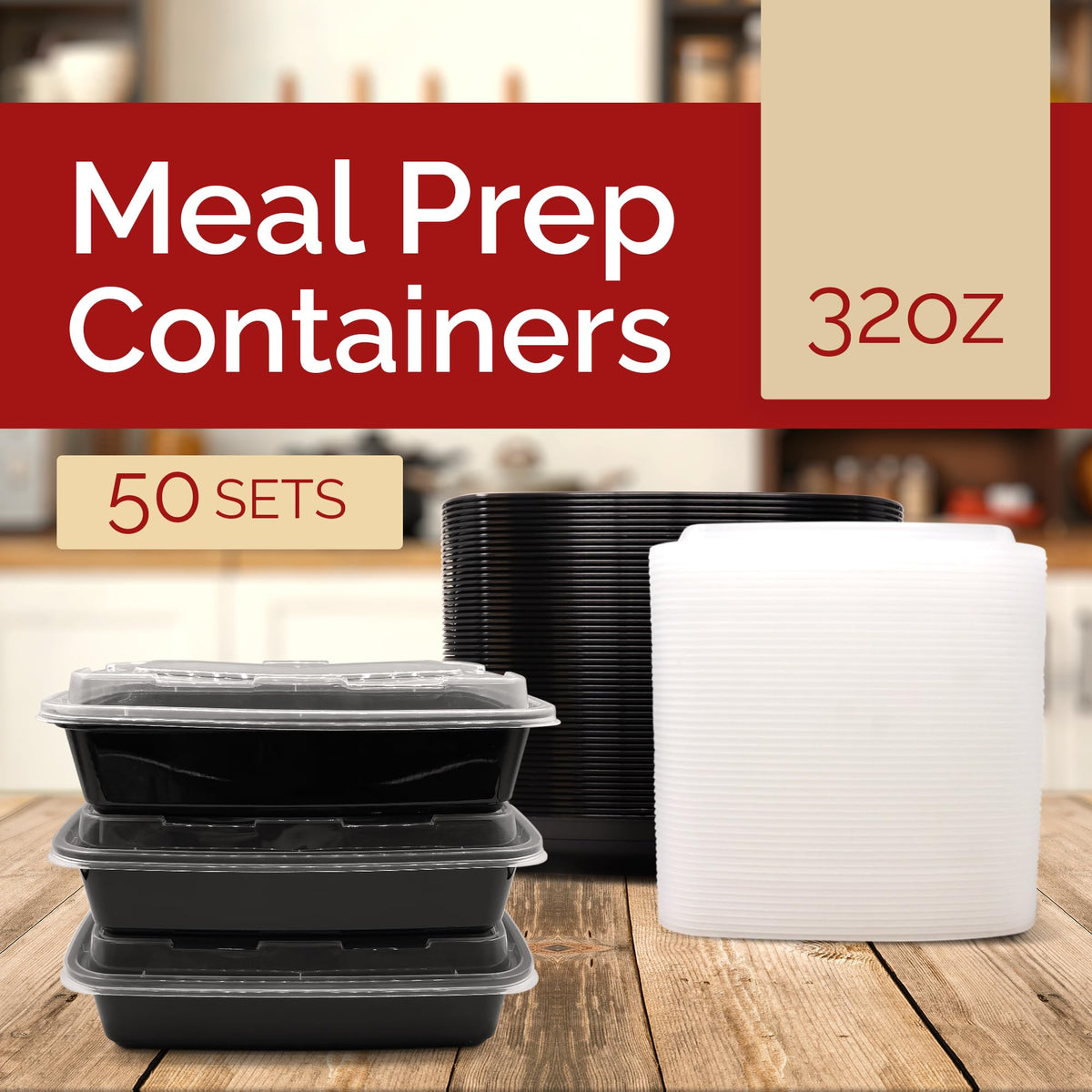 Reli meal prep container lids stackable design for easy storage.