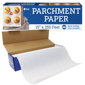 Reli parchment paper roll with dispenser box for easy dispensing and cleanup