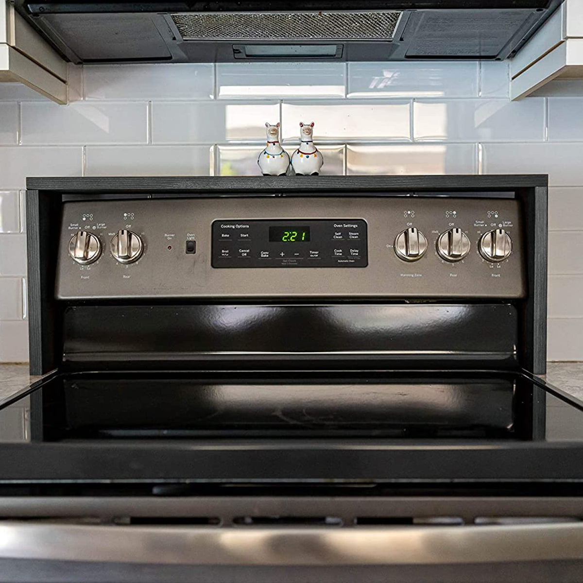 Close-up of wood texture highlighting the premium ebony finish.