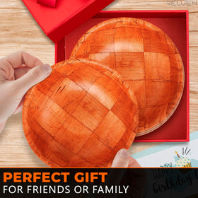 Reluen Mother's Day table decor using wooden bowls for elegant presentation