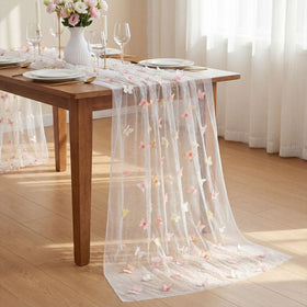Remagr 3-meter butterfly runner on a dining table creating elegant ambiance