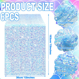 Remagr mermaid glitter table runner enhances photos with shimmering light reflections