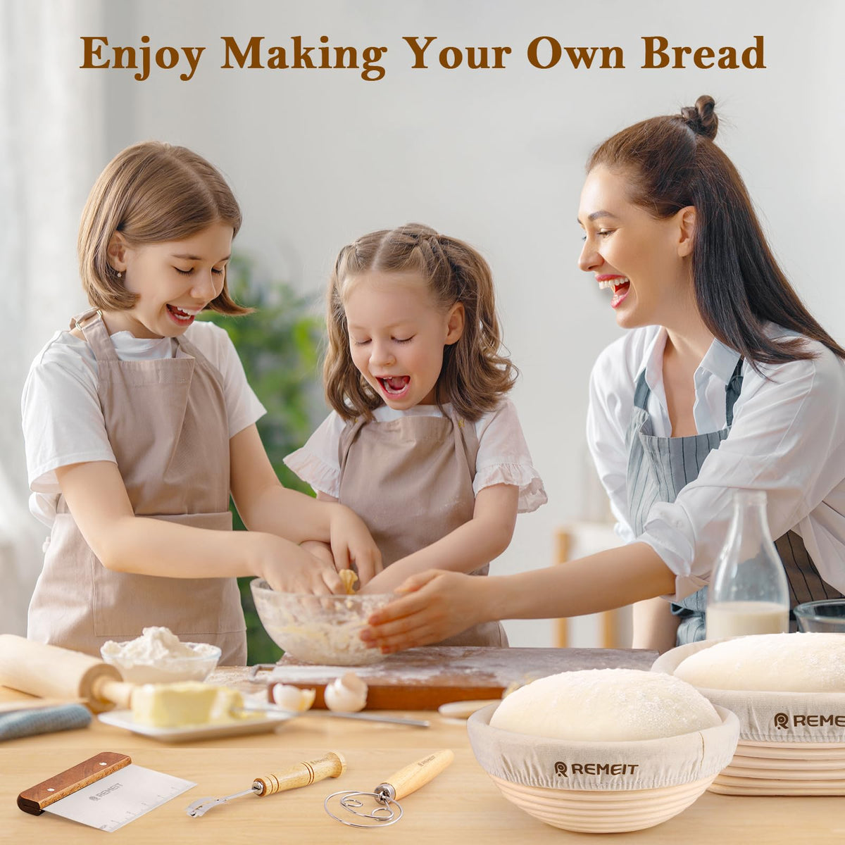 REMEIT Finished sourdough loaves highlight artisan texture and crust.