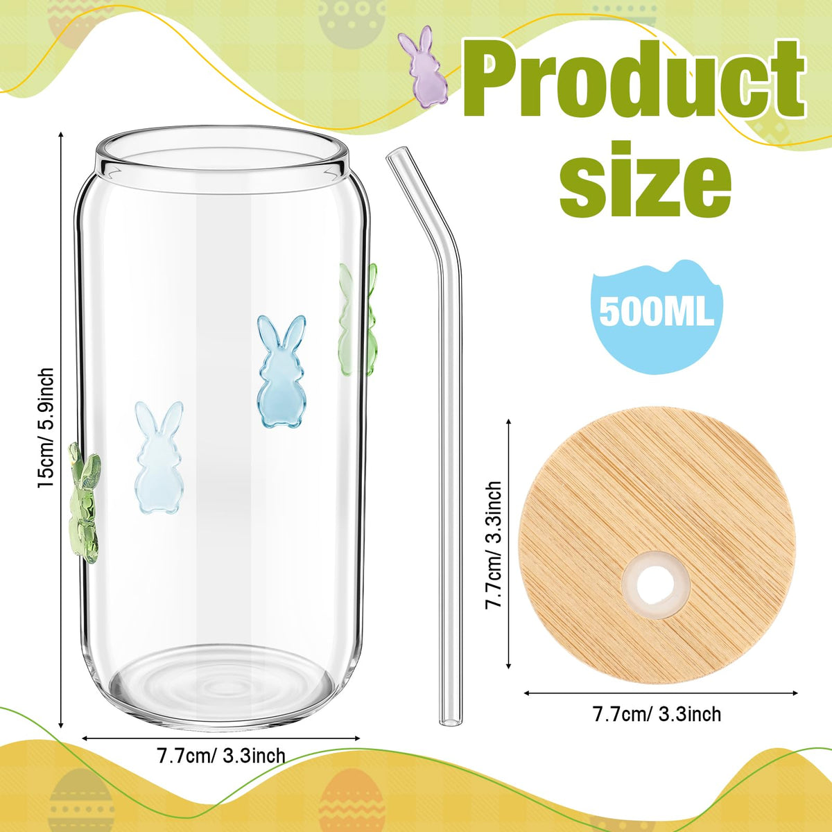 Remerry bunny design easter glass adds colorful charm to spring gatherings.