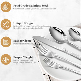 Remoxye 40-piece set with 8 salad forks for entertaining guests.