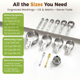 Mini spoons fit into spice jars for precise small-quantity dosing.