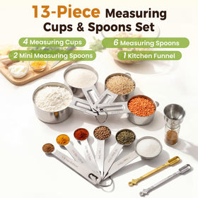 Rena Chris stainless steel measuring spoons for durable daily cooking.
