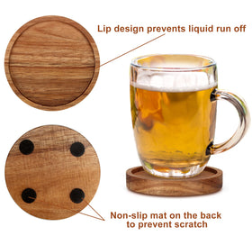 Renawe 4-inch round coasters fit most mugs and cups.