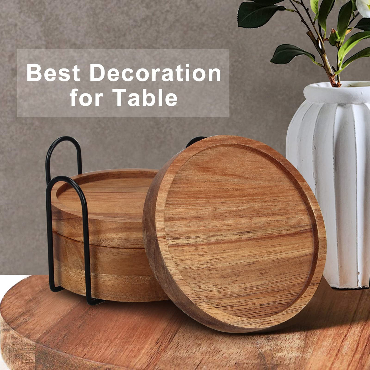 Renawe coaster set shown on a stylish coffee table display.