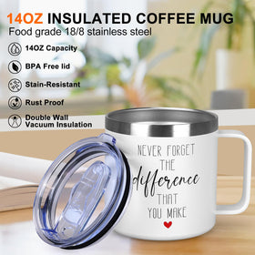 Renawe coffee mug with BPA-free lid provides spill-resistant daily use