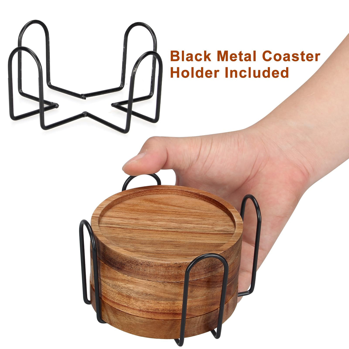Renawe decorative coasters add farmhouse style to dining tables.