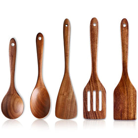 Renawe acacia flat spatula 13.5 inch, gentle on non-stick pans.