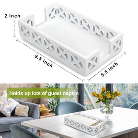 Renawe flat wood dinner napkin holder organizes place settings with rustic charm.