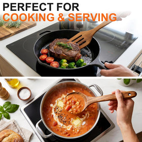 Renawe 12 inch slotted spatula for draining liquids.