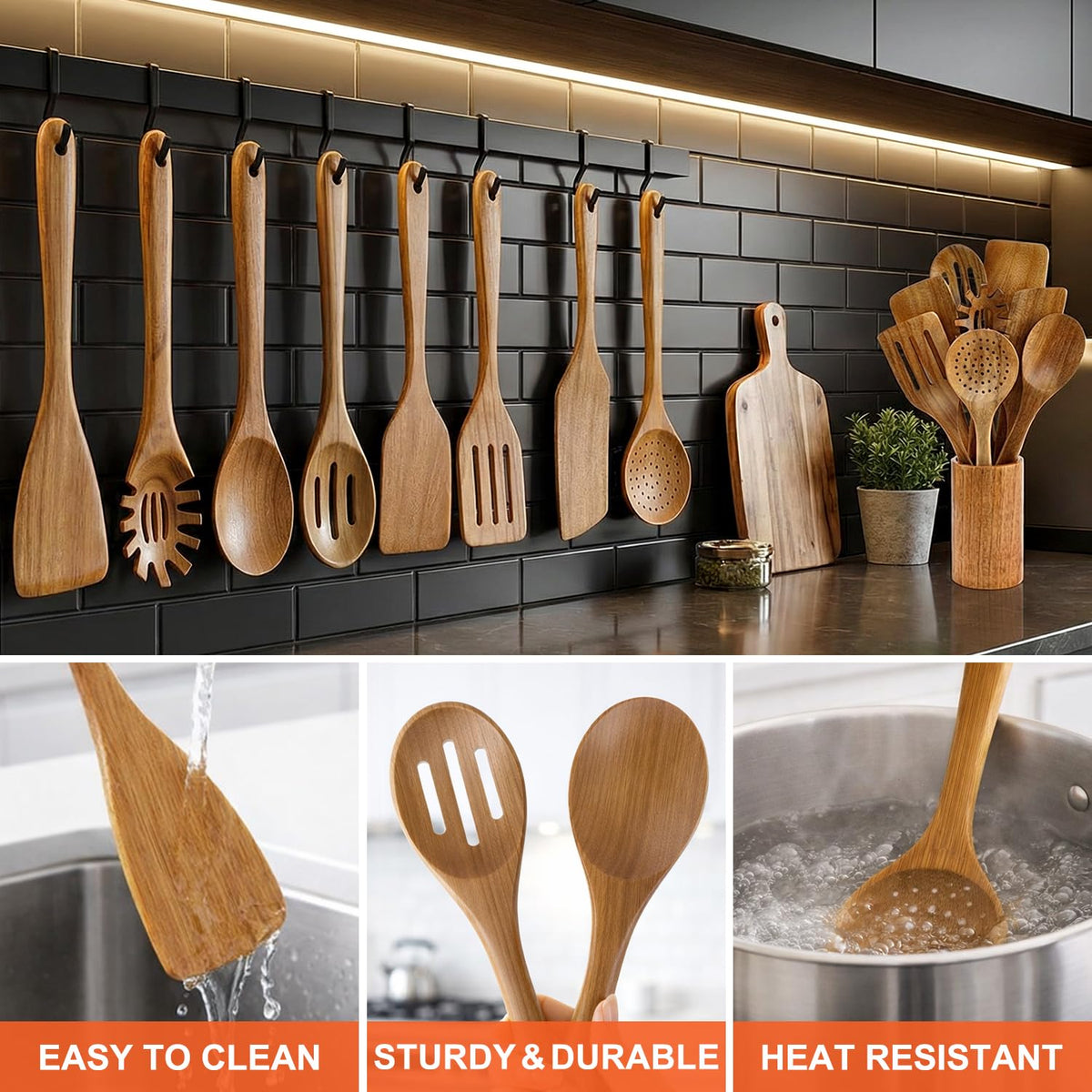 Renawe slotted spatula with draining capability for sauces
