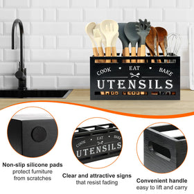 Renawe spacious utensil caddy on counter saves space and reduces clutter