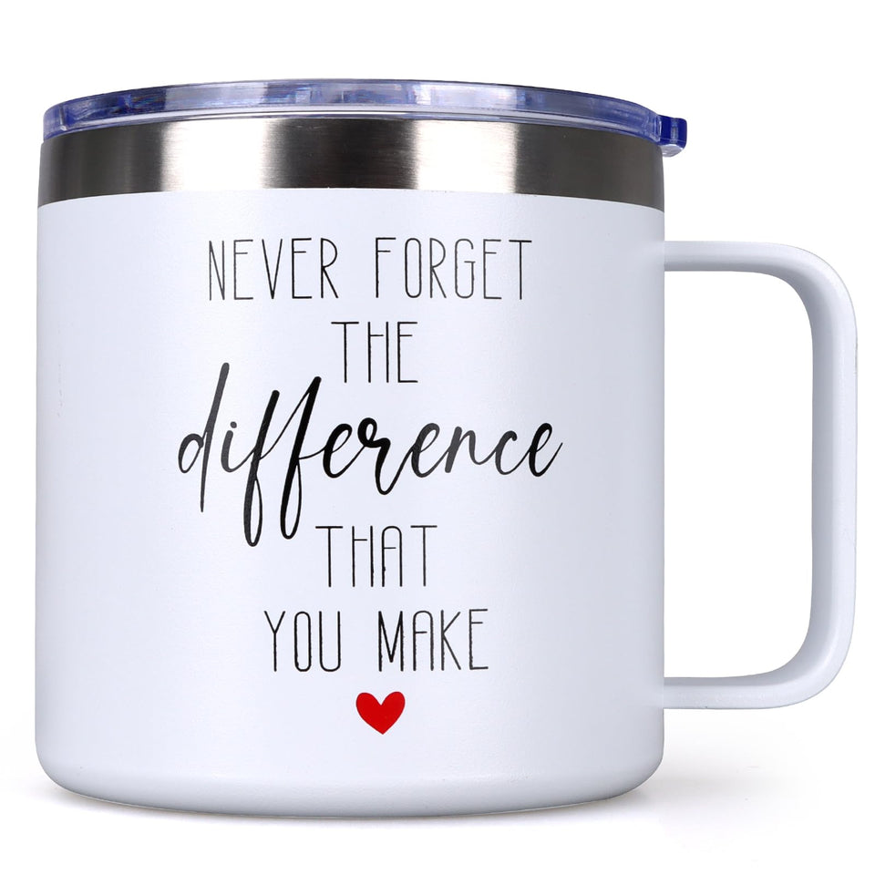 Renawe thank-you mug 14oz insulated keeps beverages hot or cold for coworkers