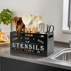 Renawe wall-mount utensil organizer with three hooks keeps tools off the counter