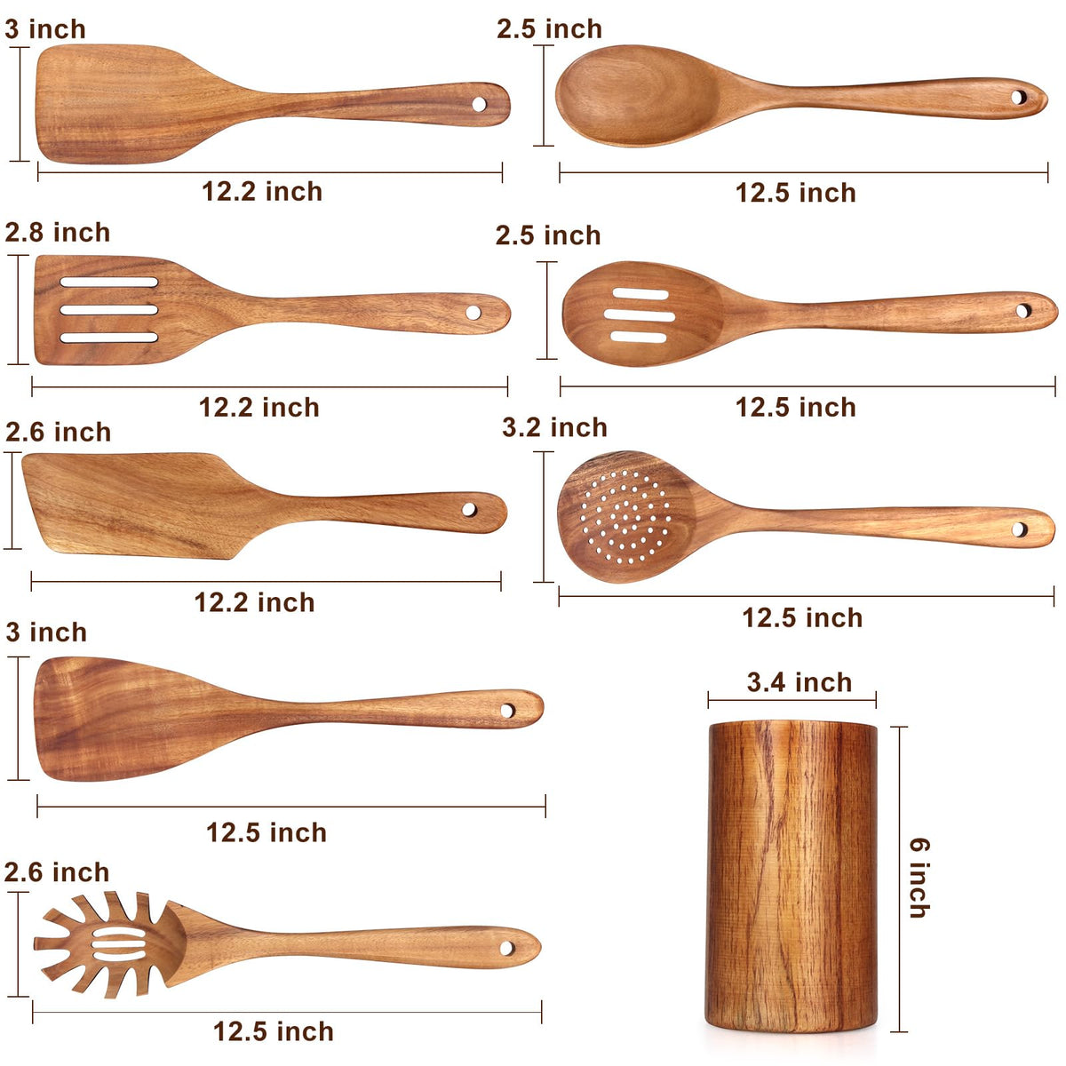 Renawe wooden utensil holder keeps tools organized and within reach