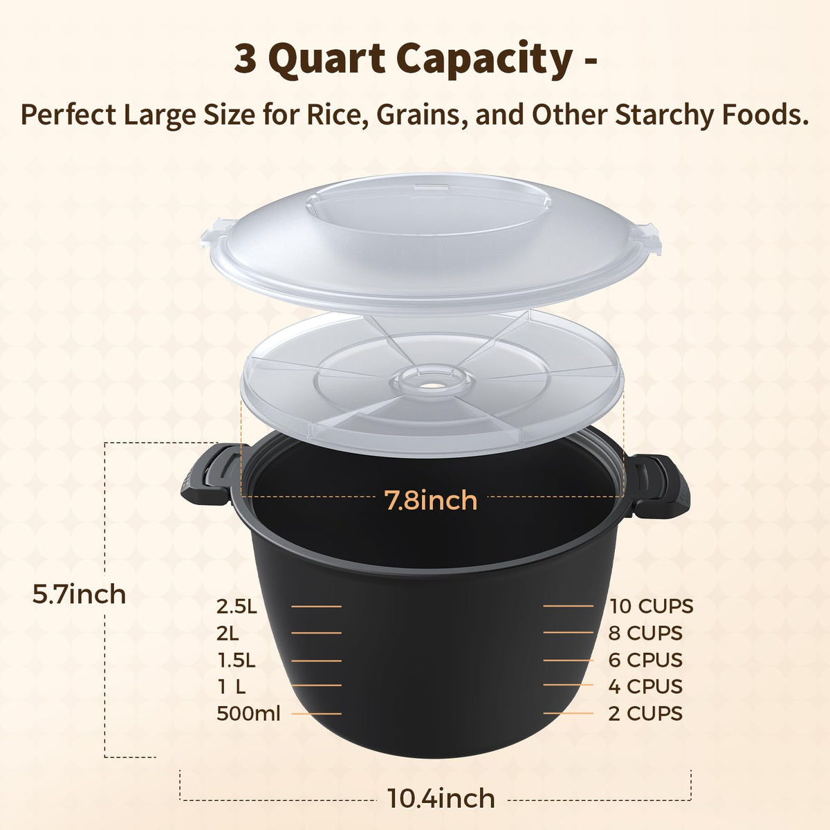 ReneeChef 3qt microwave vegetable steamer steaming crisp vegetables.