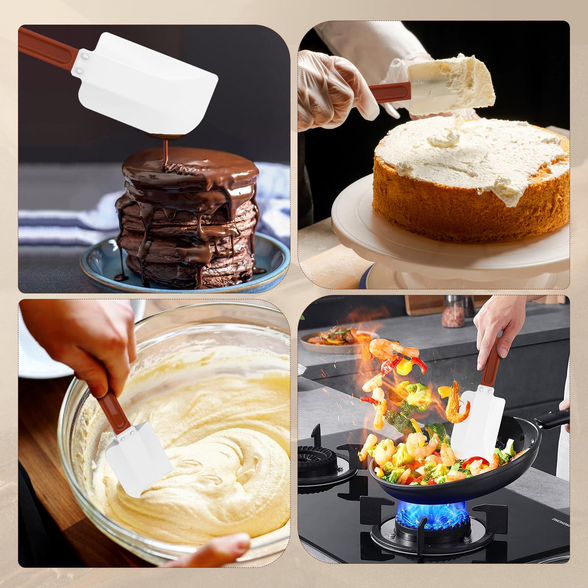 ReneeChef ergonomic-suspension handle allows easy hanging and quick access.