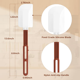 ReneeChef flexible silicone blade reaches bowl edges for thorough mixing.